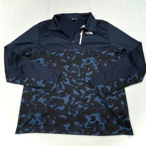 The North Face Blue Camo 1/2 Zip Canyonlands Pullover Shirt